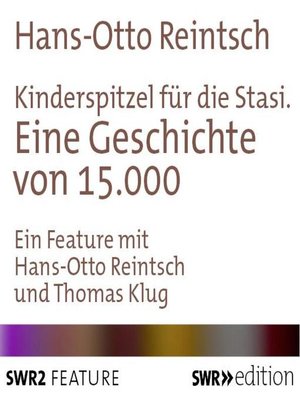 cover image of Kinderspitzel für die Stasi